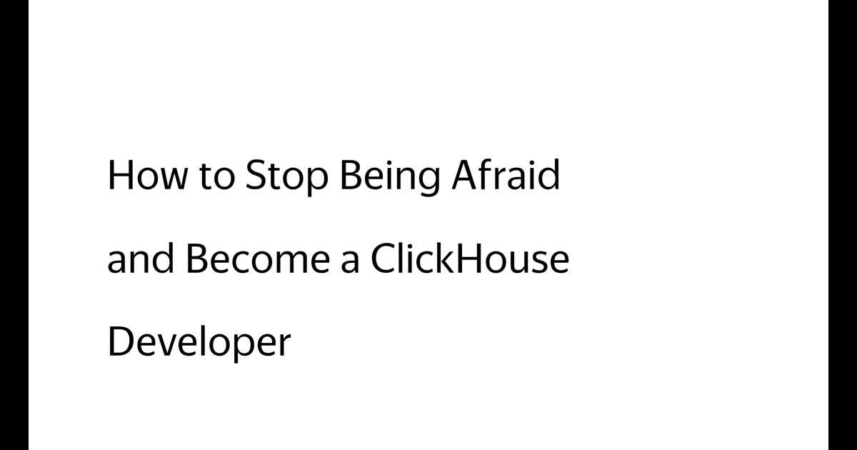 How to Become a ClickHouse Developer