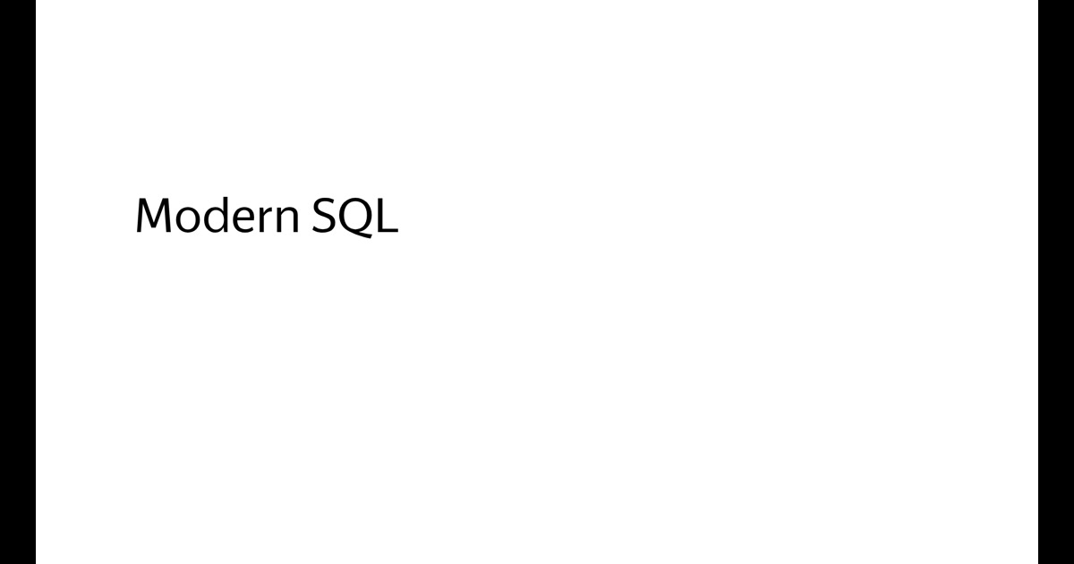 Modern SQL