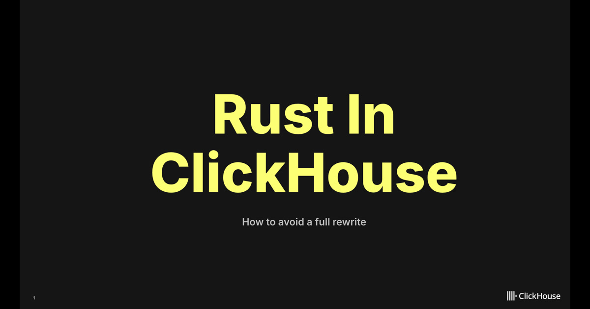 Rust In ClickHouse