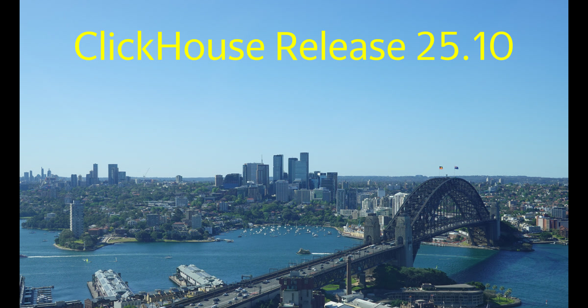 ClickHouse: Release 25.10 Call