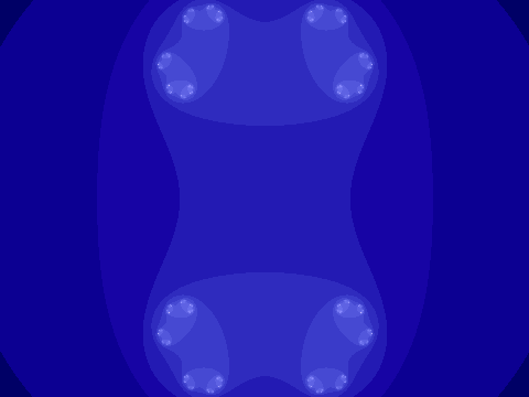 A morphing Julia set, rendered by ClickHouse as an animated PNG